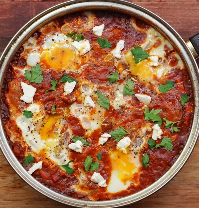 Crispy Salsa Verde Egg Skillet