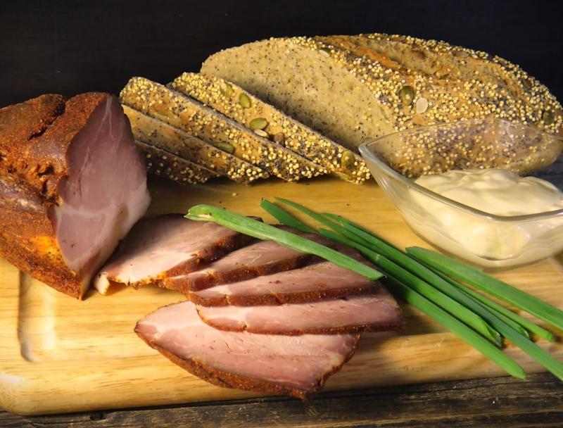 Crispy Schmalzbrot with Ham & Chives
