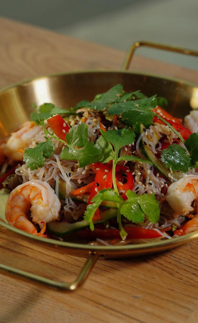 Crispy Seafood Vermicelli with Chili Oil