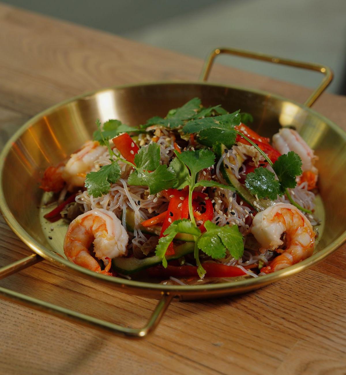 Crispy Seafood Vermicelli with Chili Oil