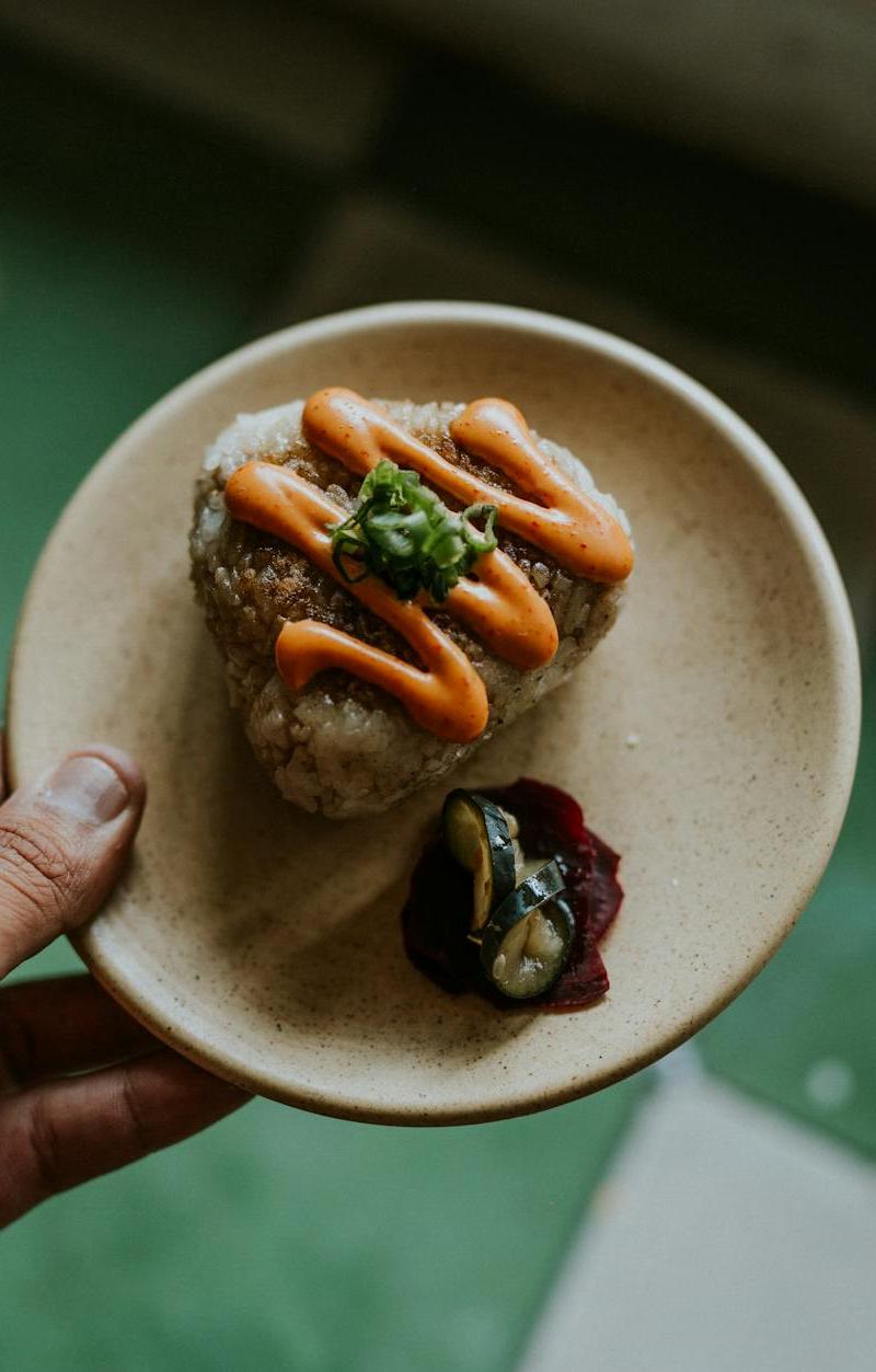Crispy Seaweed Onigiri with Pickled Veg