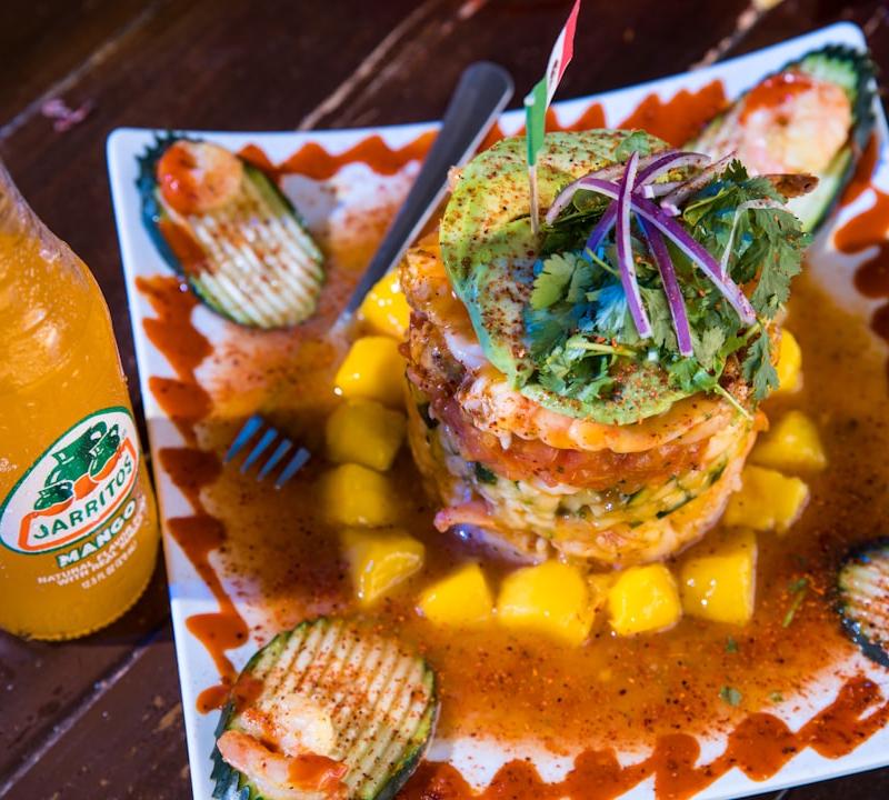 Crispy Shrimp Avocado Tostada Stack