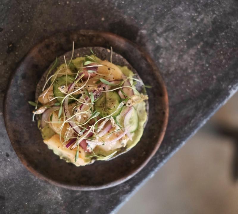Crispy Shrimp & Avocado Tostada