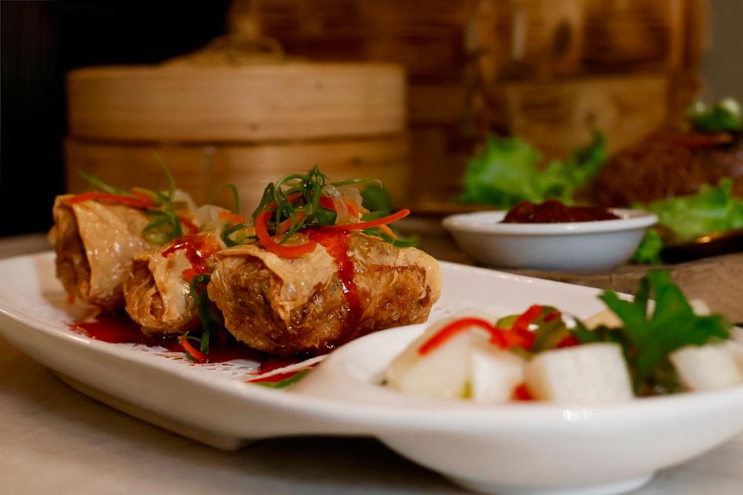 Crispy Spring Rolls with Peanut Sauce