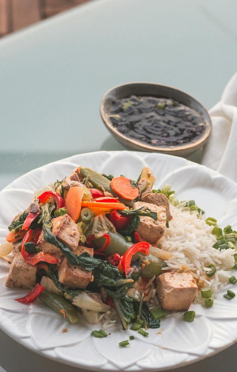 Crispy Teriyaki Tofu Rice Bowl