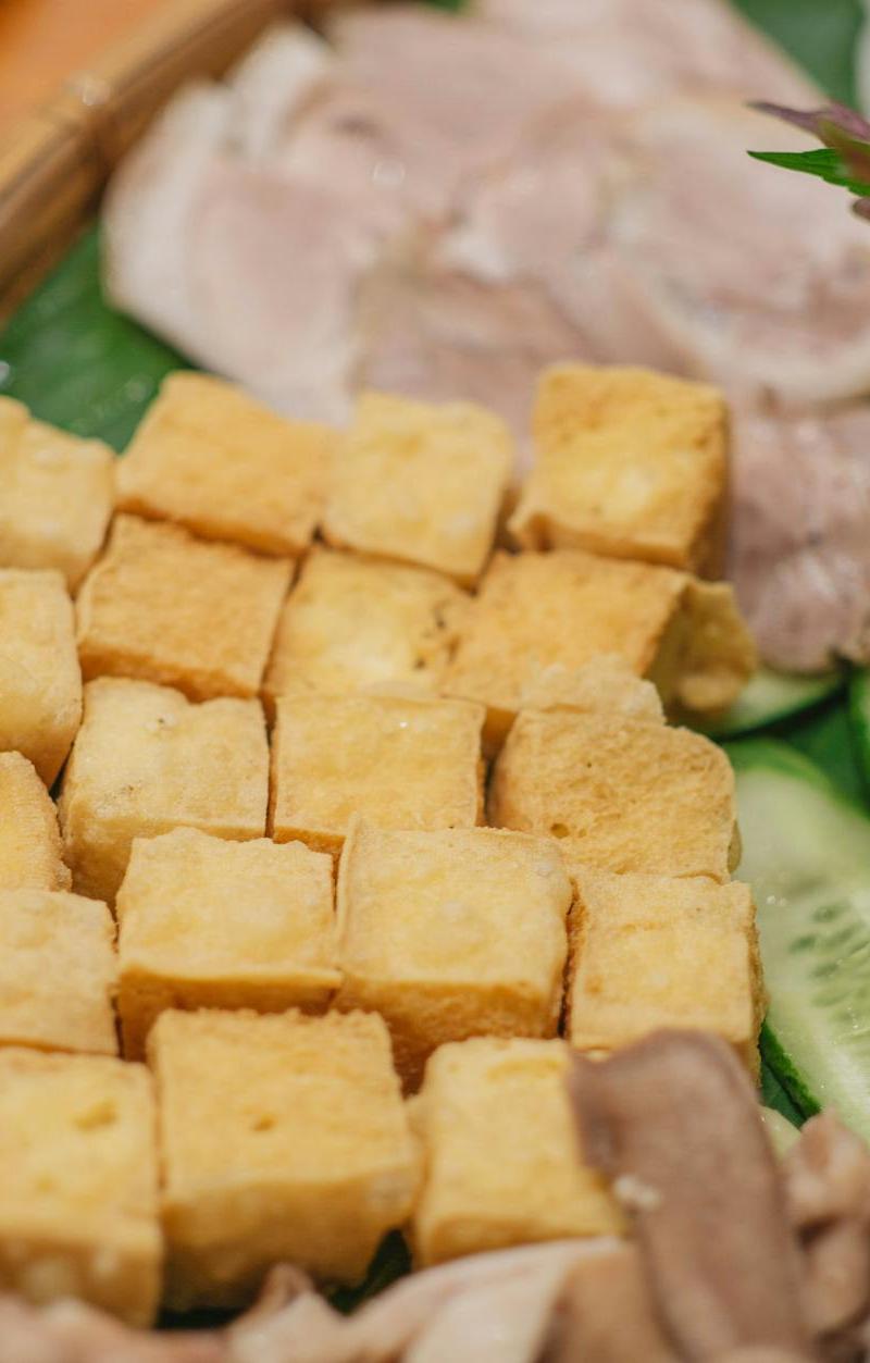 Crispy Tofu & Noodle Bowl with Shrimp Paste Dip