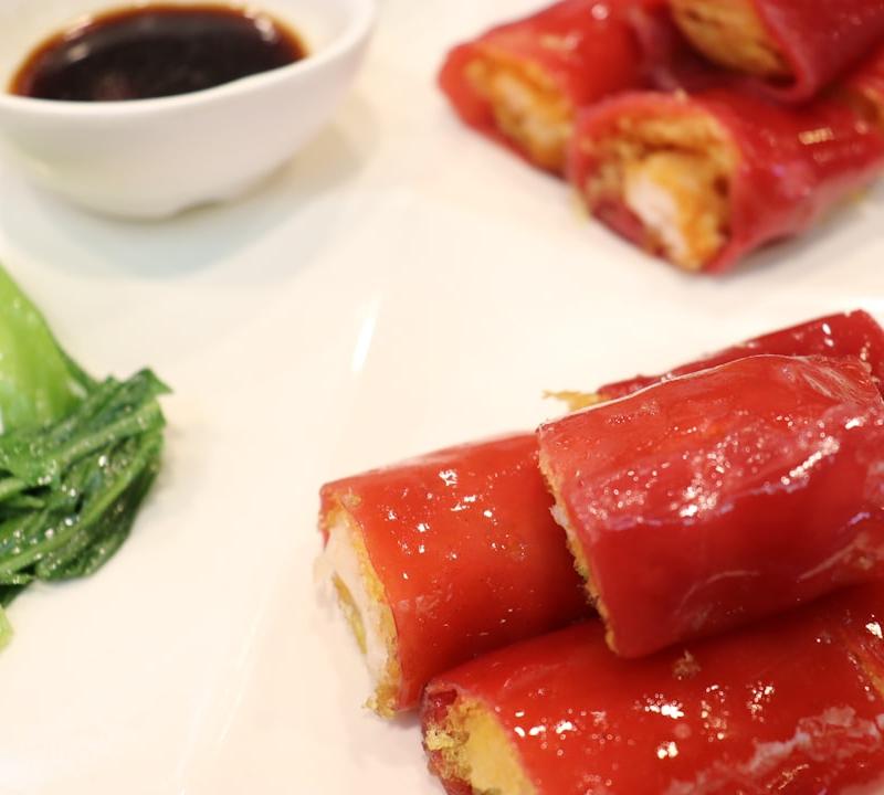 Crispy Tofu Skin Rolls with Bok Choy