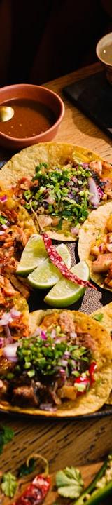 Crispy Tostadas with Charred Beans & Toppings