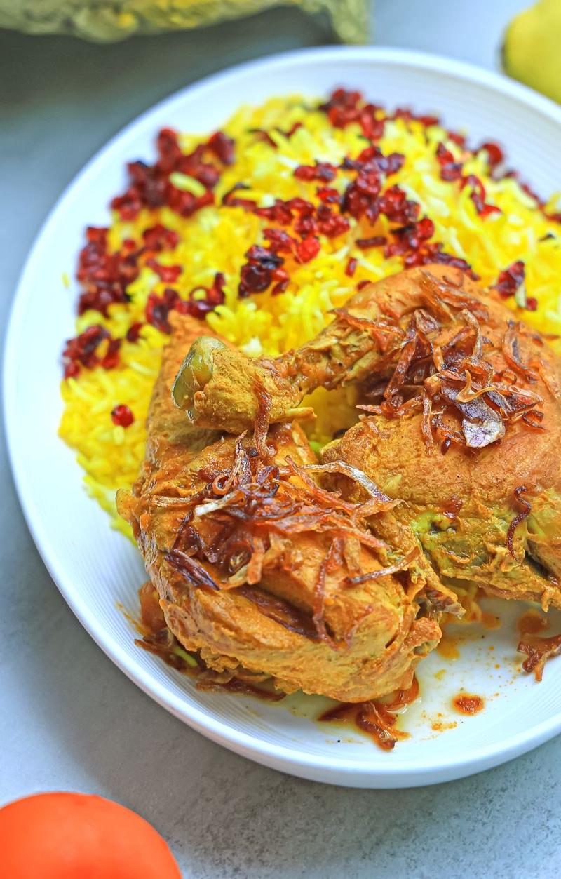 20-Min Crispy Zereshk Chicken & Rice