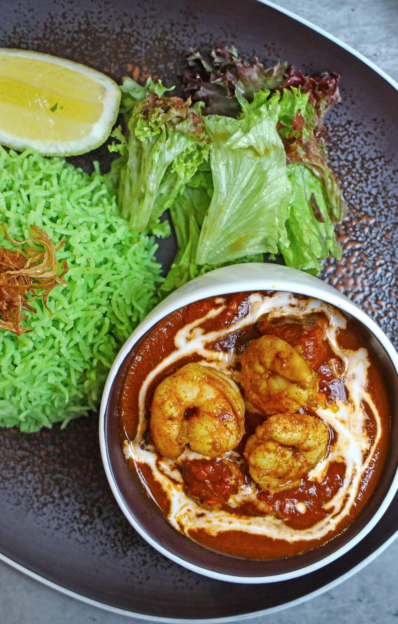 20-Min Curry Shrimp with Green Rice