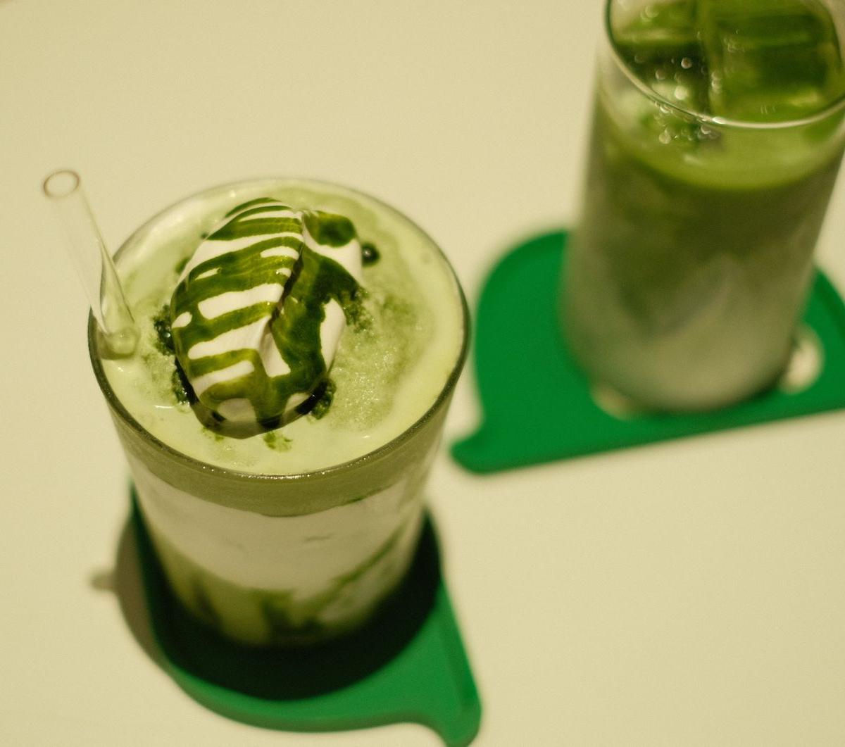 Dalgona Matcha Latte