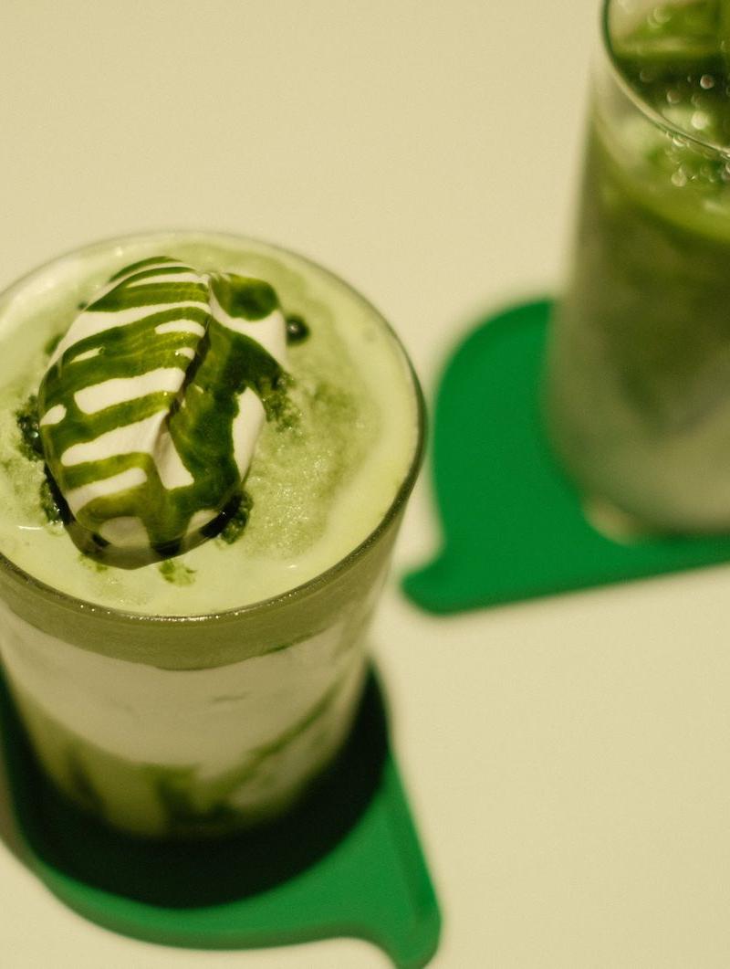Dalgona Matcha Latte