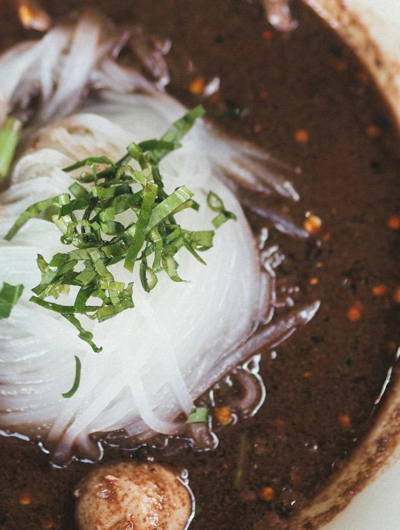 15-Minute Dark Thai Beef Noodle Soup