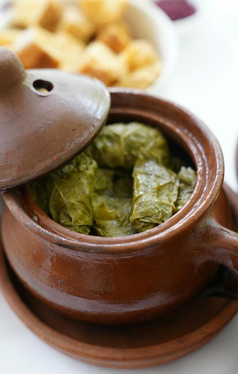 15-Min Dolmades Plate with Lemon Broth