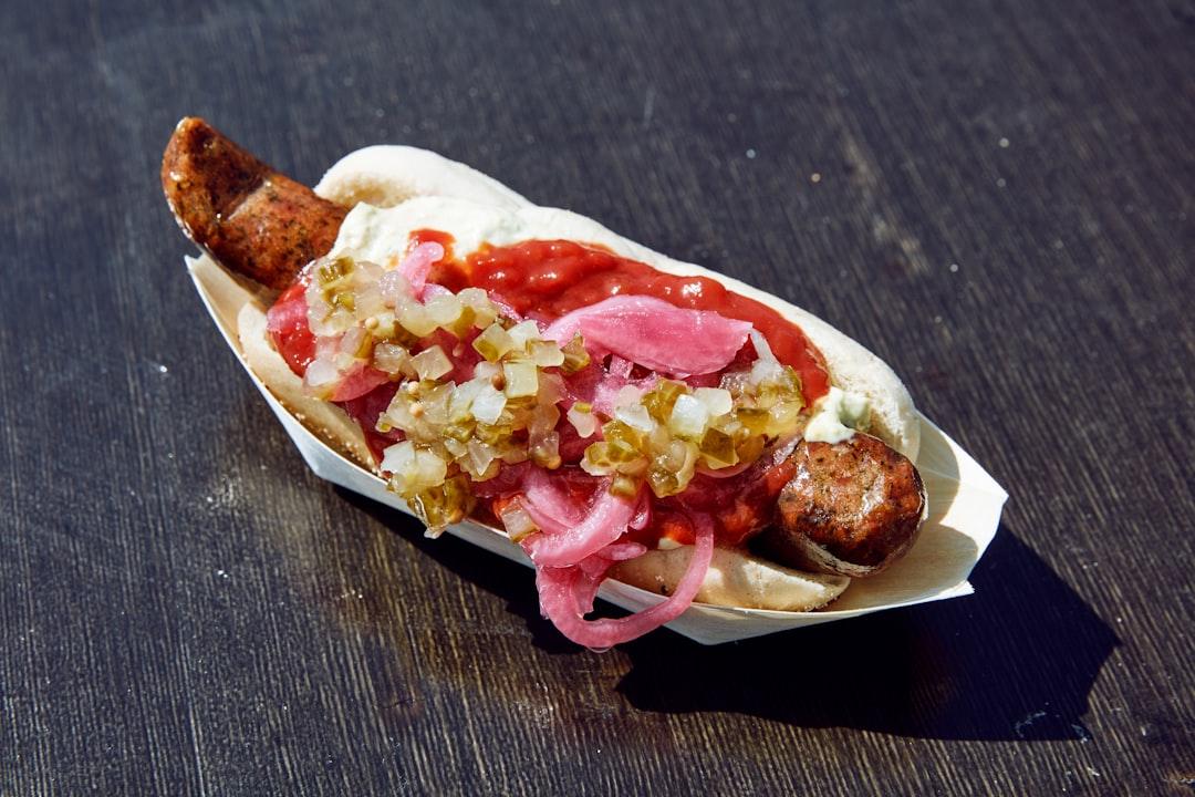 Dutch Frikandel with Curry Mayo and Onions