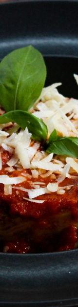 Eggplant Parmesan with Tomato Layers