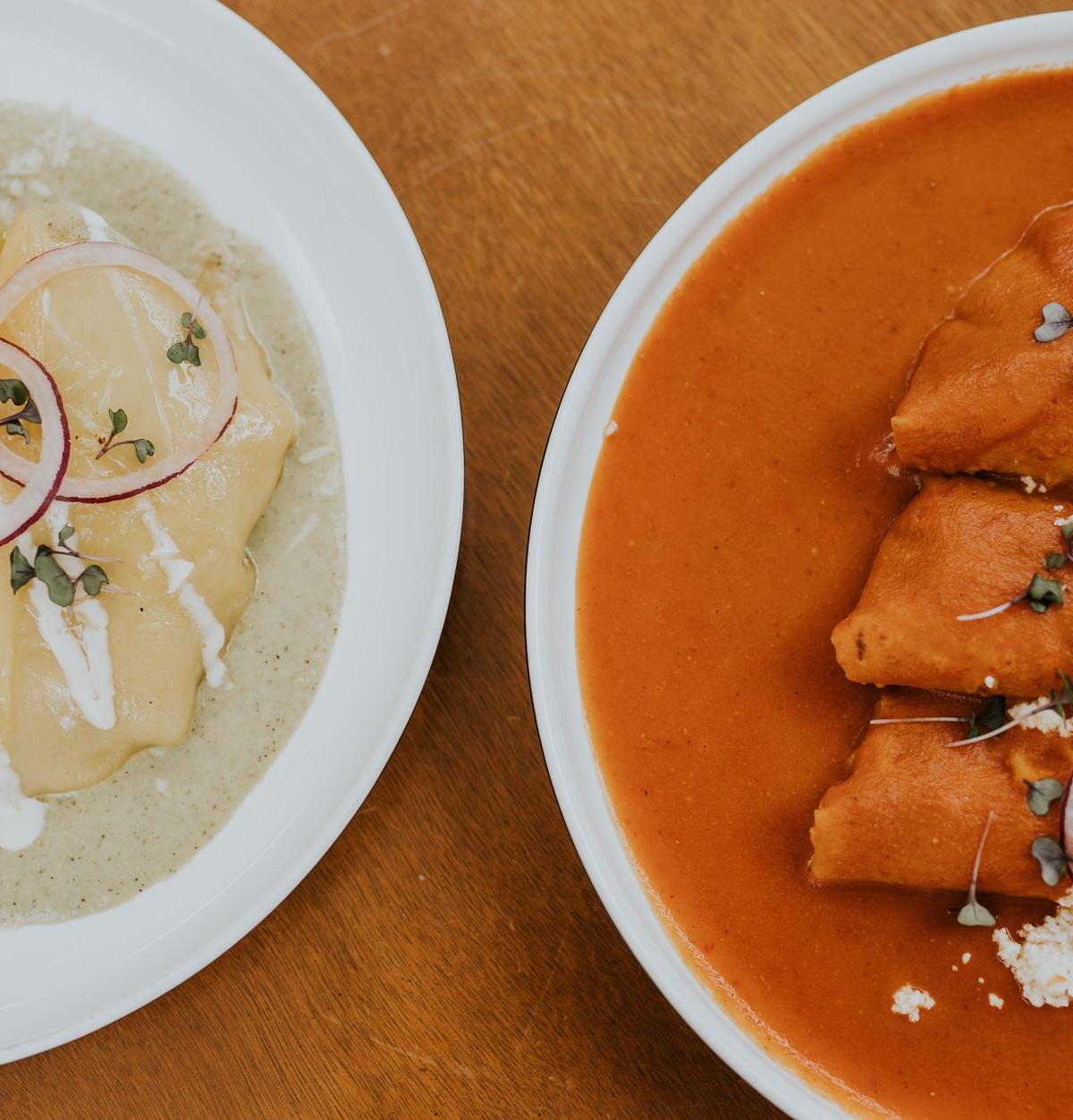 Enchiladas Rojas with Beef and Cheese