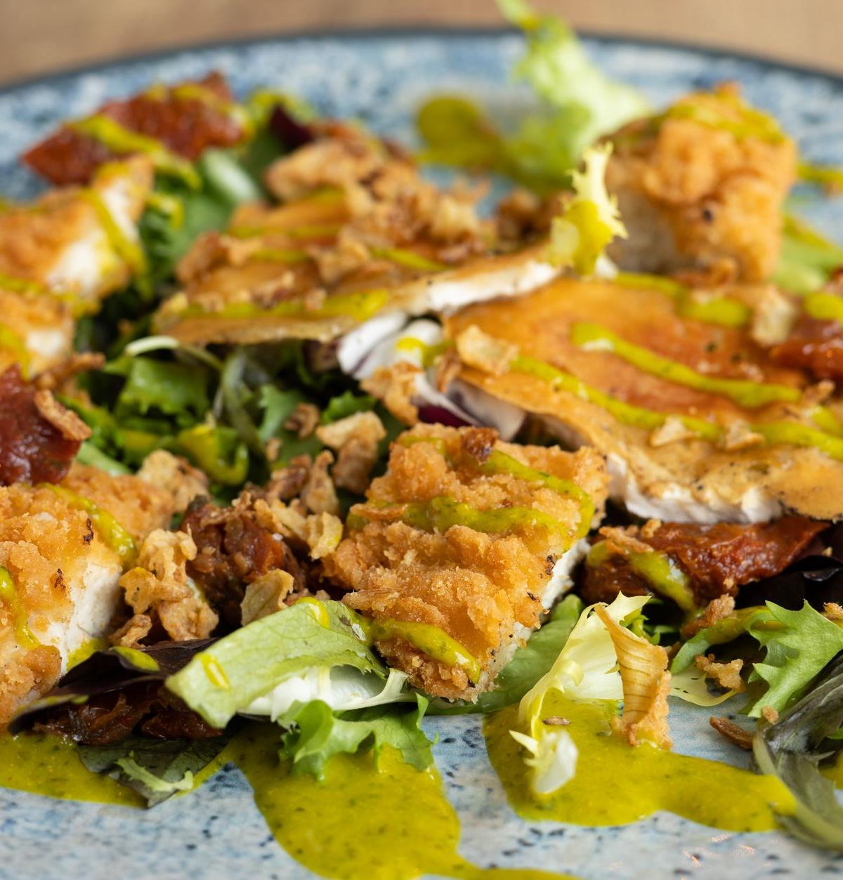 Esquites Salad with Crispy Chicken