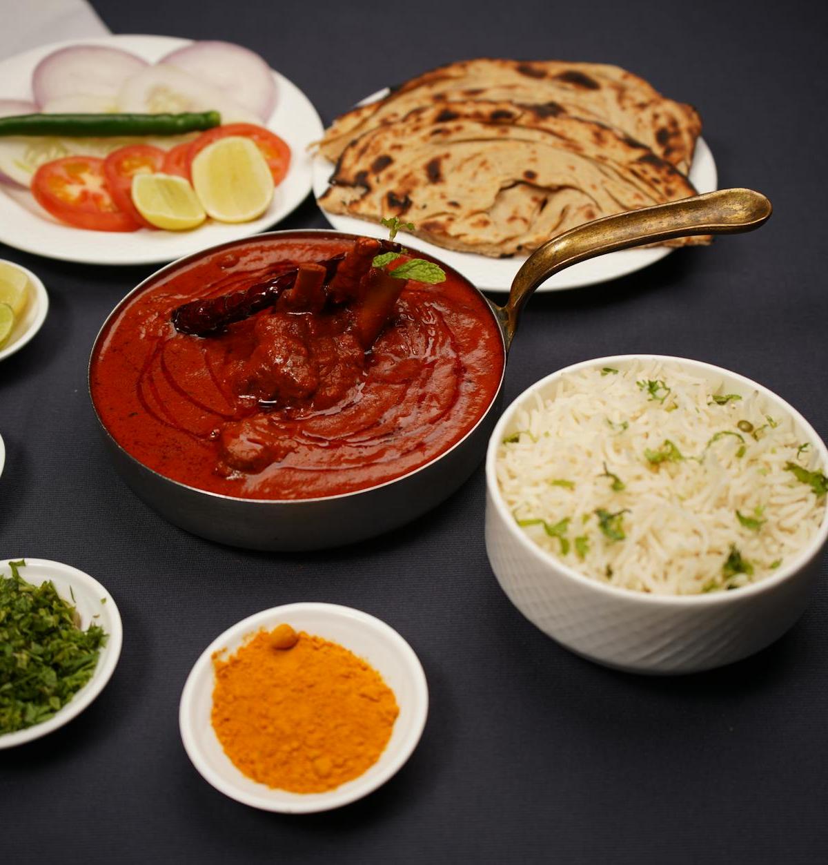 30-Min Fiery Lamb Vindaloo with Rice & Sides