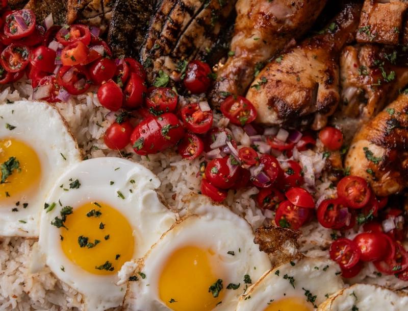 Filipino Adobo Bowl with Garlic Rice & Eggs