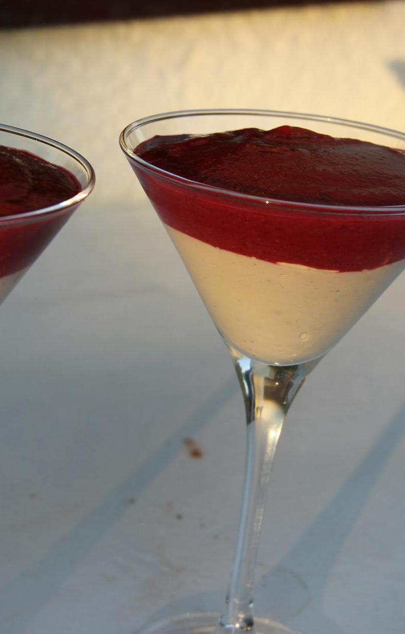 15-Minute Panna Cotta with Berry Sauce