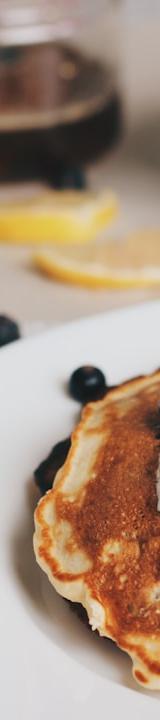 Fluffy Greek Yogurt Pancakes with Honey Blueberries