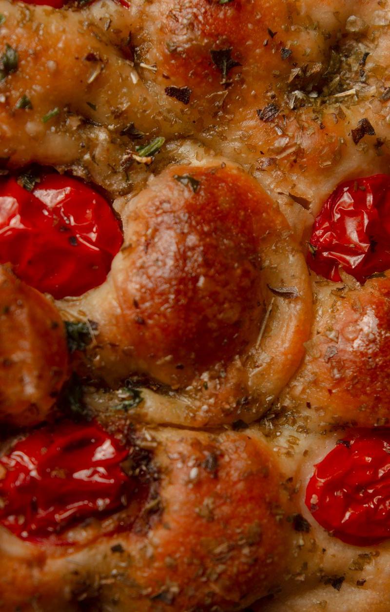 20-Min Focaccia Barese with Tomato & Olive