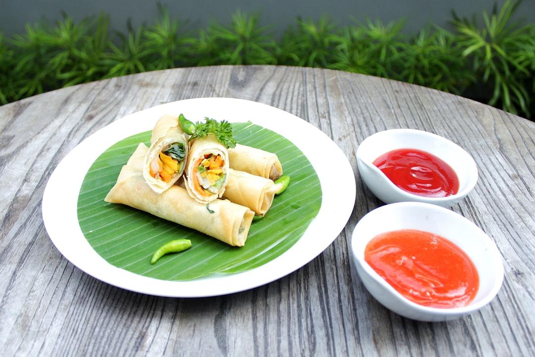 Fresh Lumpia with Peanut Dipping Sauce