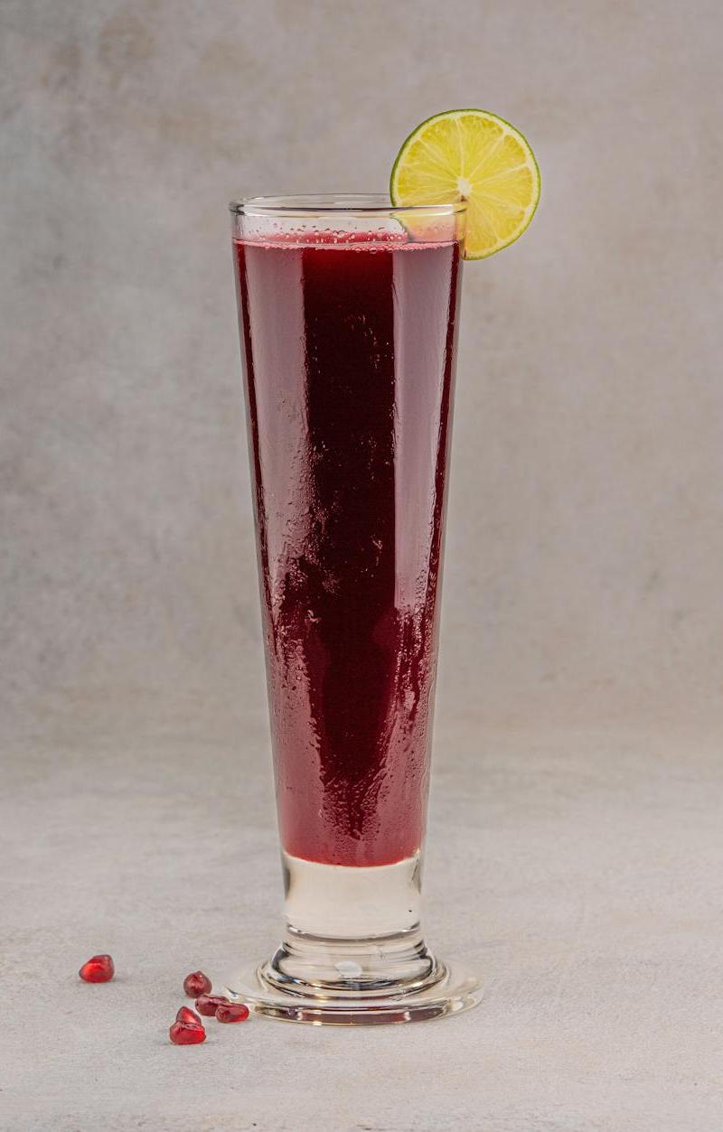 Fresh Pomegranate Juice with Lime & Seeds
