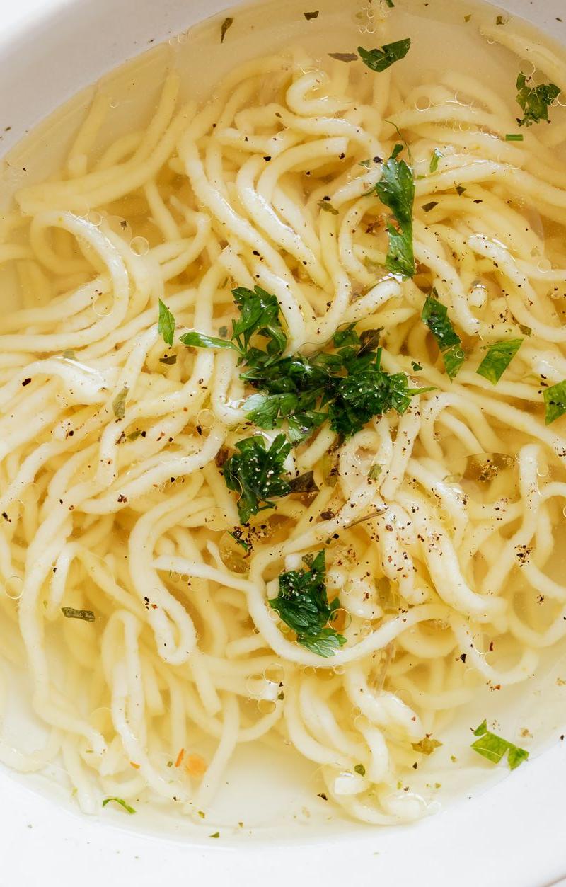 Frittatensuppe — Beef Broth & Pancake Strips