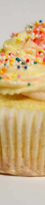 Frosted Vanilla Cupcakes with Sprinkles