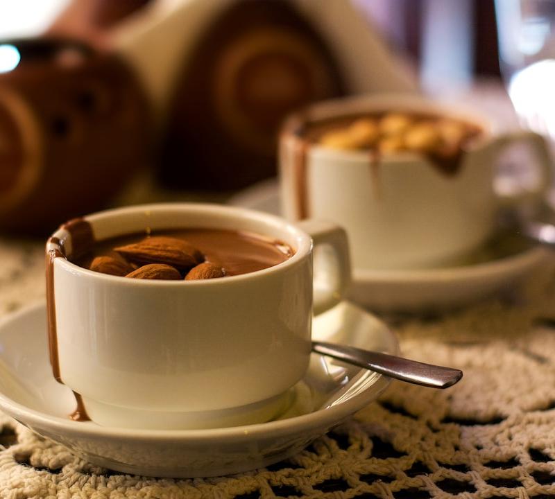 Frothy Mexican Hot Chocolate with Almonds