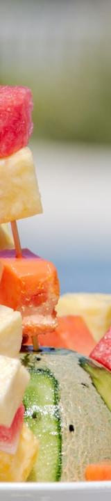 Fruit Kabobs with Honey-Lime Dip