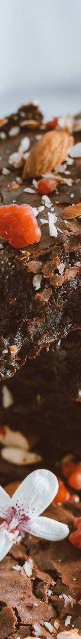 Fudgy Brownies with Almonds & Raspberries