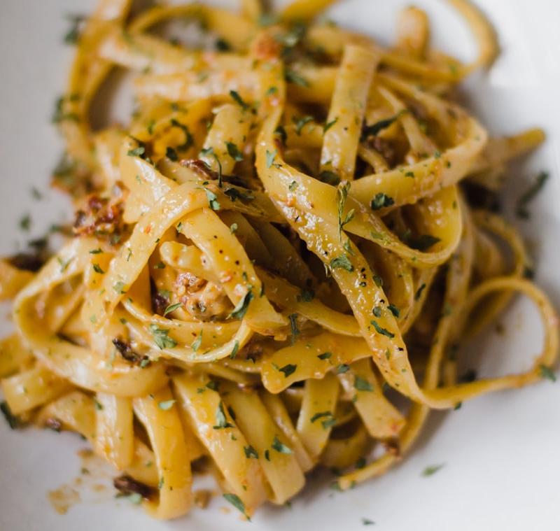 Garlic Butter Pasta with Crispy Breadcrumbs
