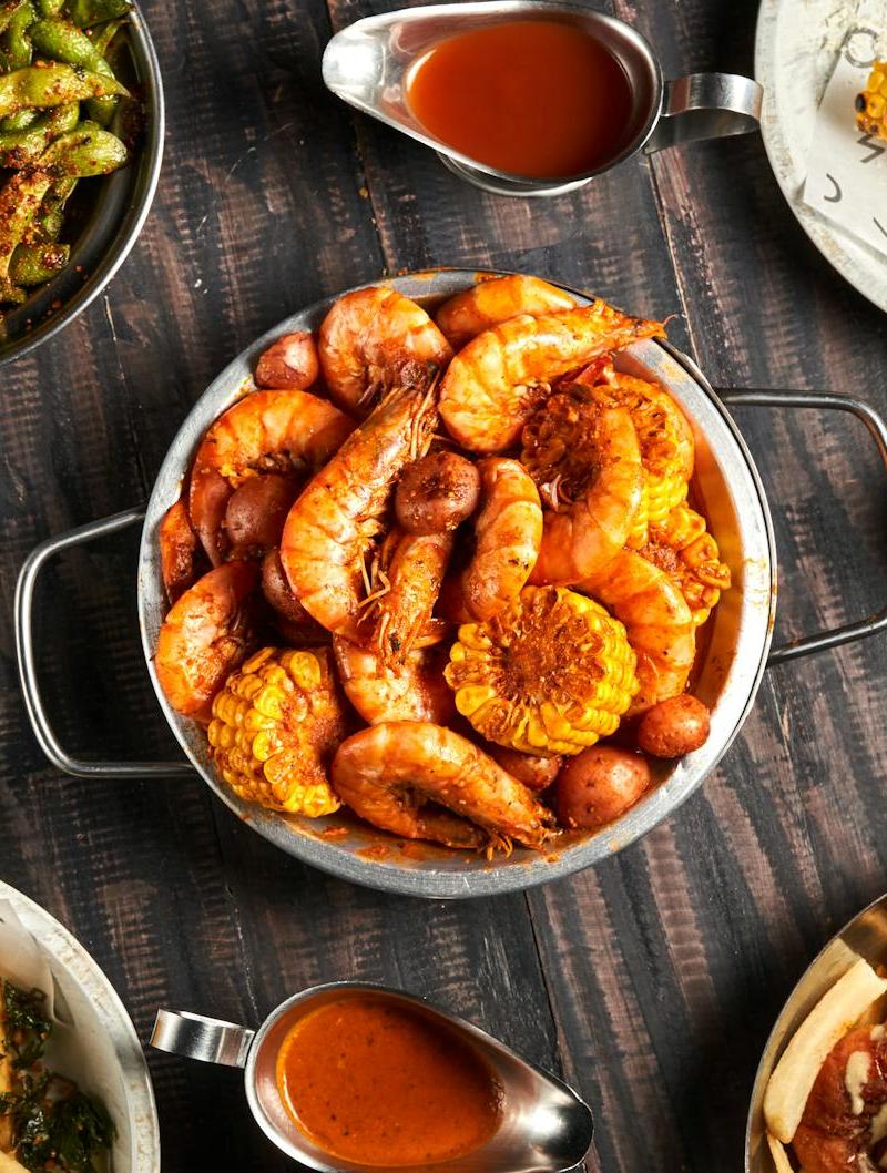 Garlic Butter Seafood Boil with Cajun Fries