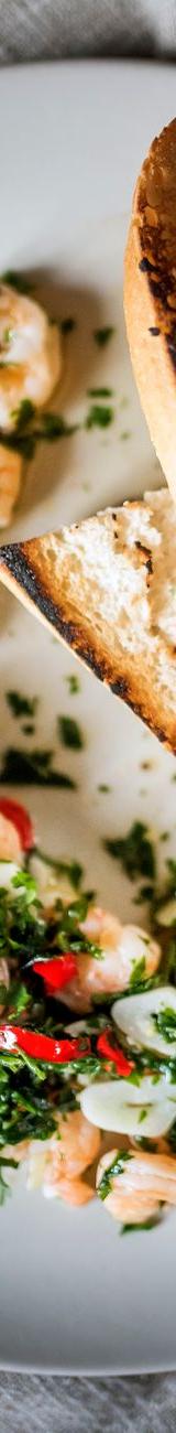Garlic Butter Shrimp with Toasted Bread