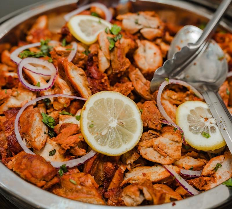 Garlic Lemon Grilled Chicken with Red Onions