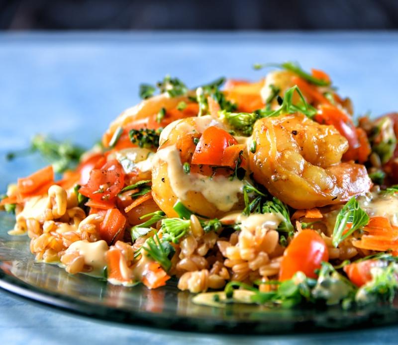 Garlic Lime Shrimp Rice Bowl