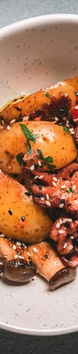 Garlic Octopus with Tomato & Olives