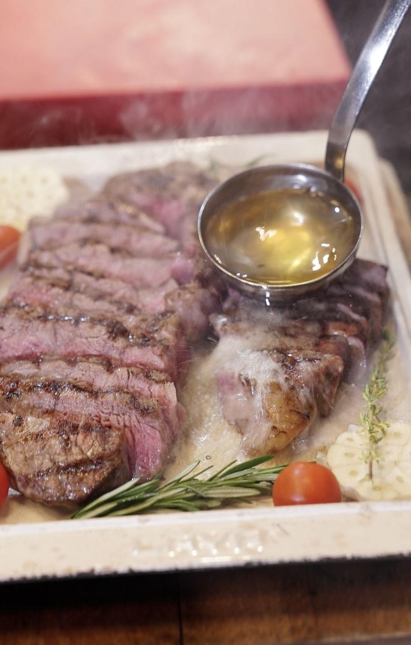 Garlic Parmesan Butter Steak with Tomatoes