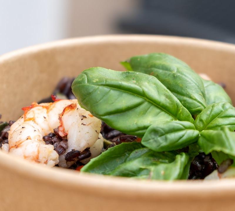 15-Min Garlic Shrimp & Avocado Rice Bowl