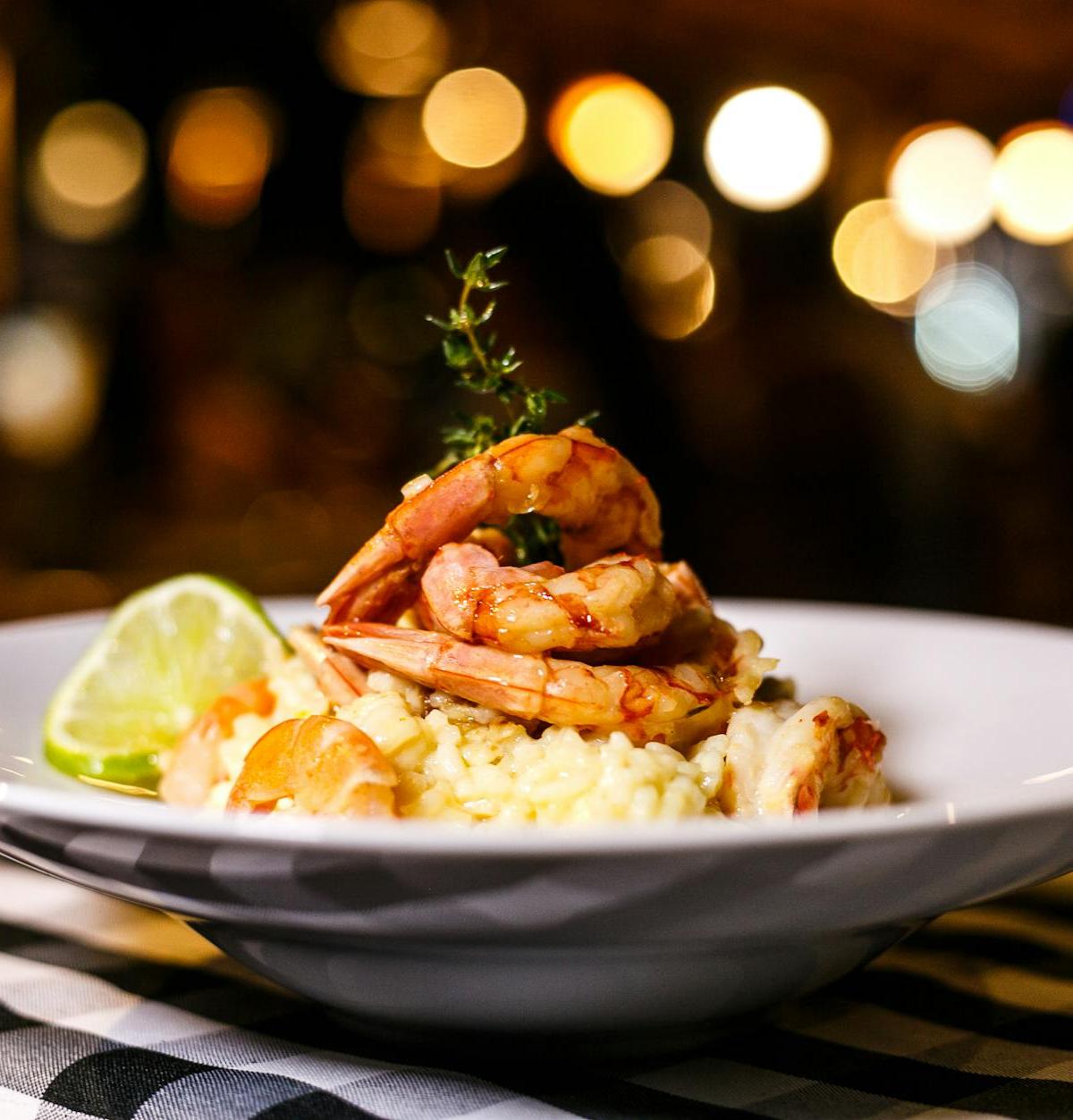 20-Min Garlic Shrimp & Feta Rice Bowl