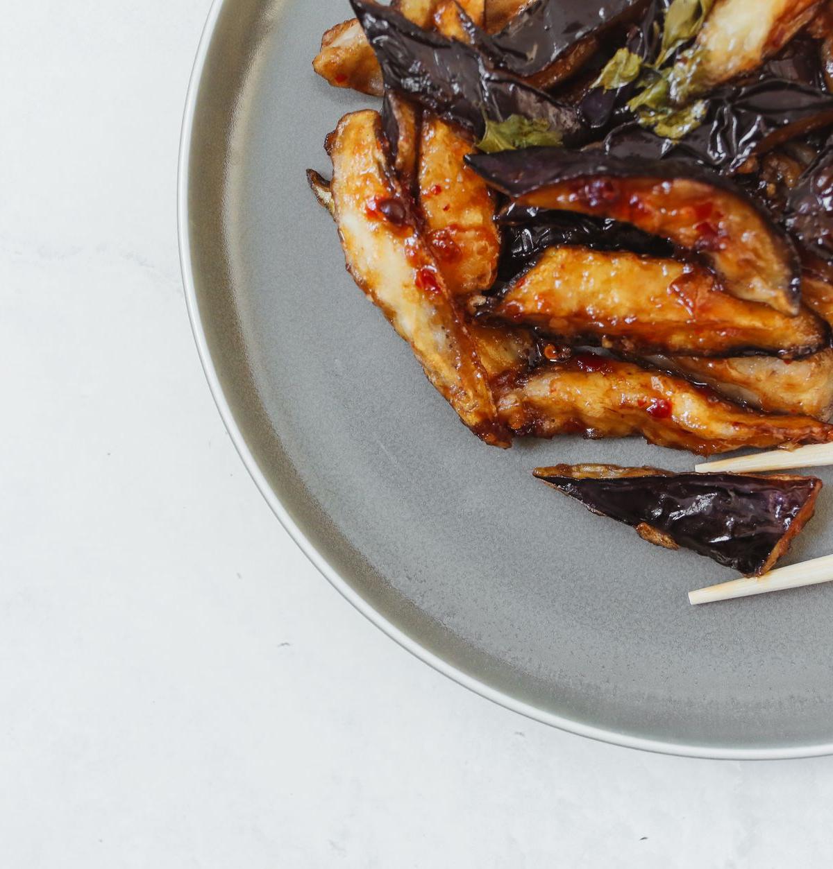 Garlicky Glazed Eggplant