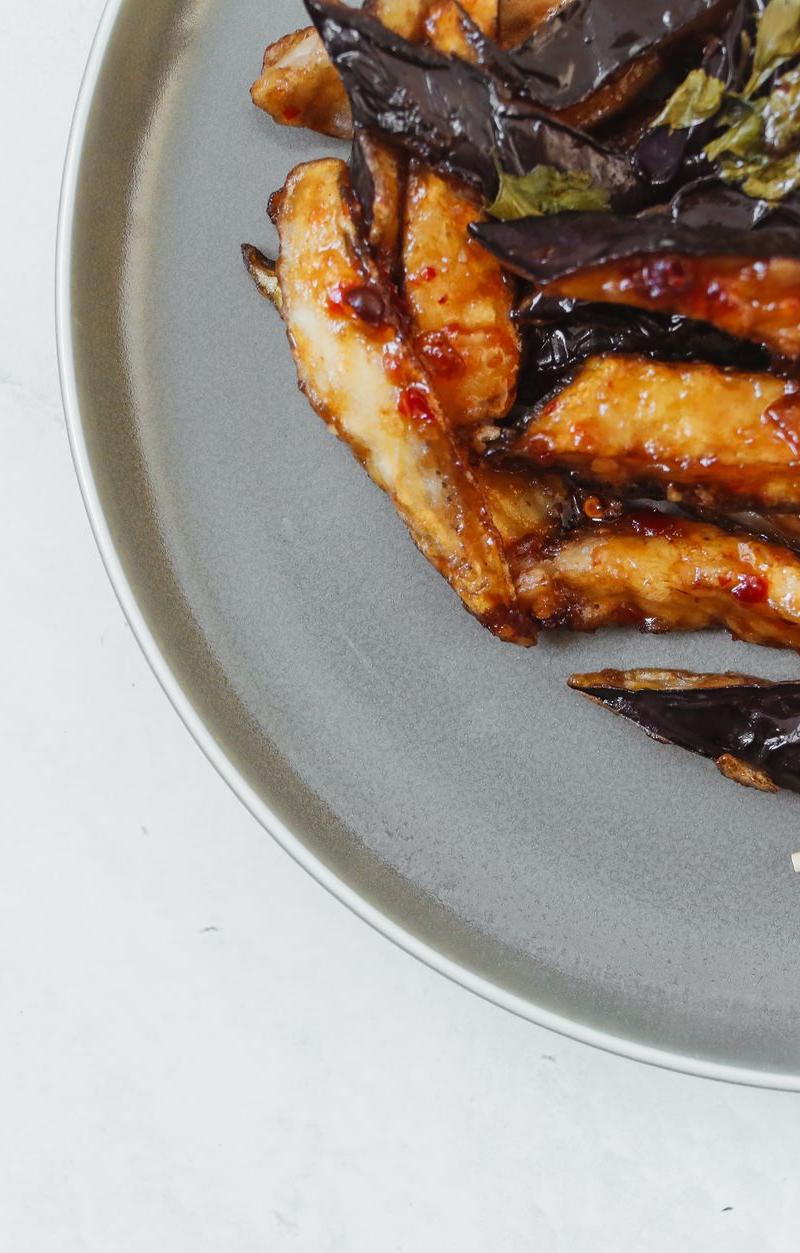 Garlicky Glazed Eggplant