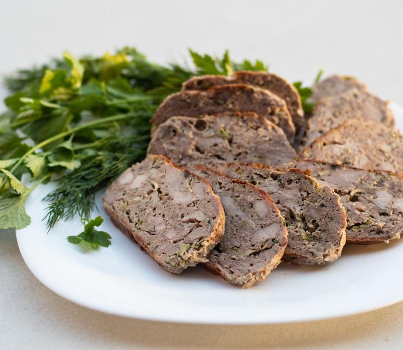 German Meatloaf with Mustard & Pickle Sauce