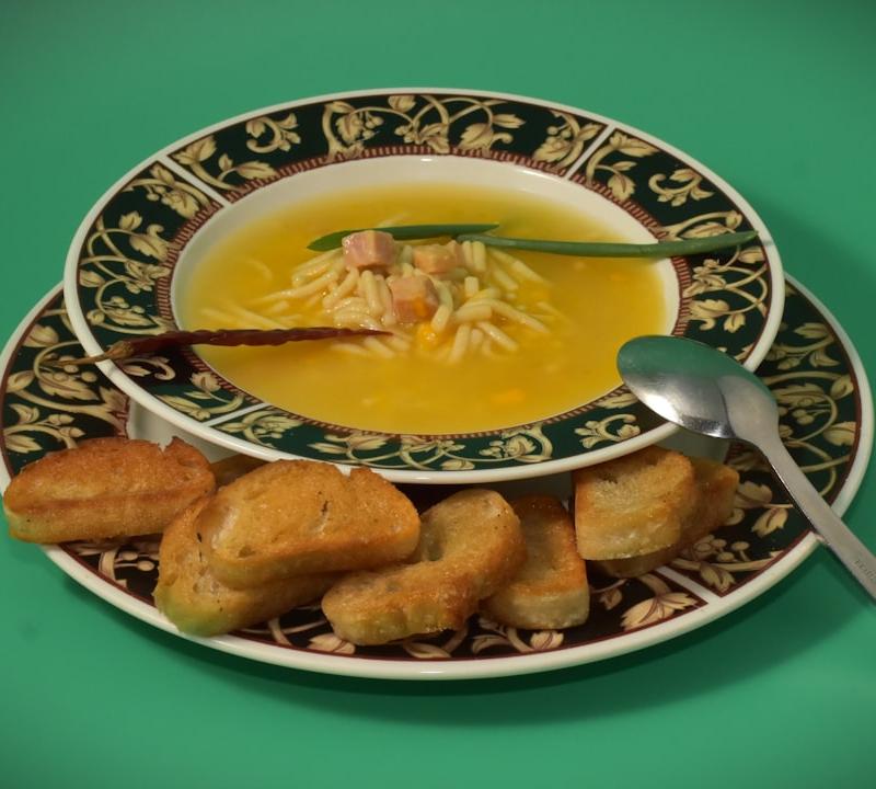 25-Min German Wedding Soup with Crispy Bread
