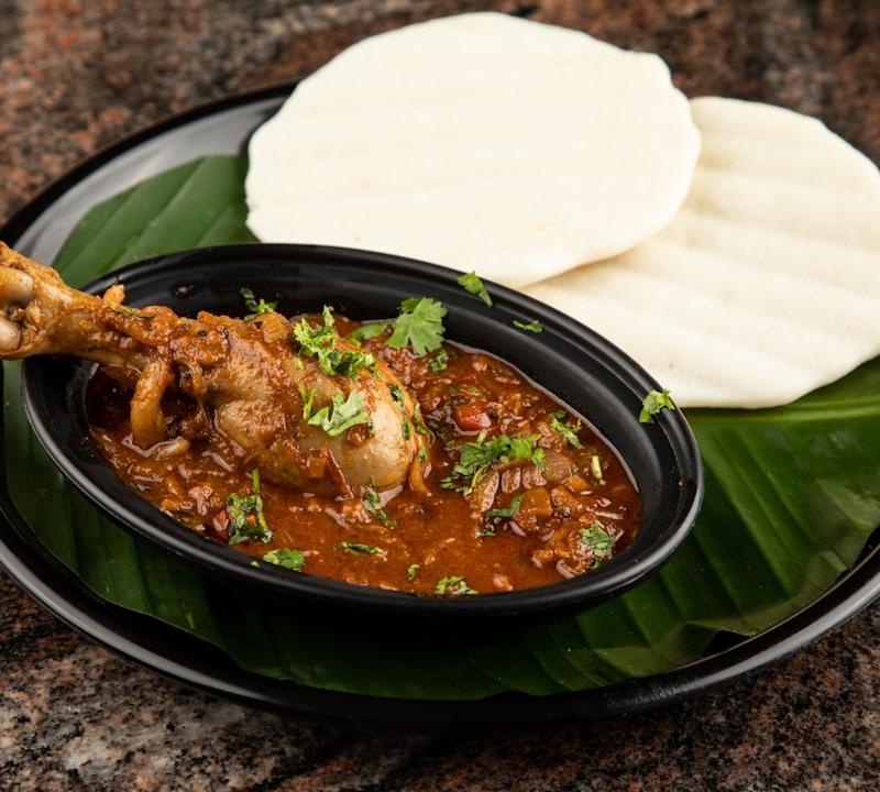 Ghanaian Groundnut Soup with Chicken & Fufu