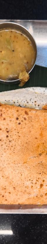 Ghee Roast Dosa with Sambar & Chutneys
