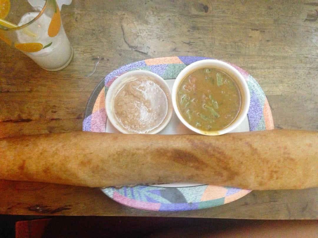 Ghee Roast Dosa with Sambar & Coconut Chutney